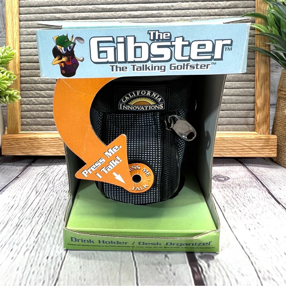 THE GIBSTER Talking Drink Holder/Desk Organizer-Golf Bag-NEW IN BOX